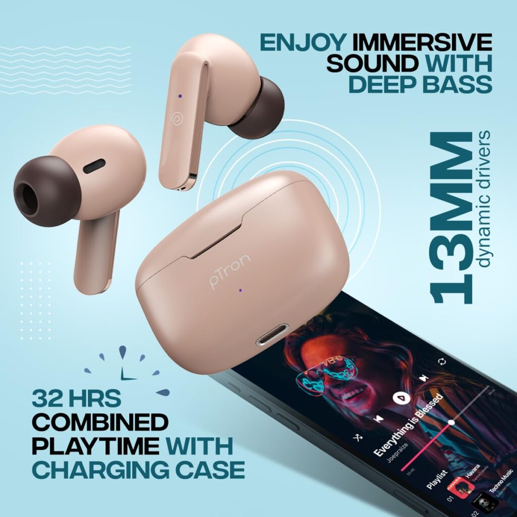 Experience Unmatched Audio Bliss with pTron Bassbuds Duo: Your Ultimate Wireless Companion