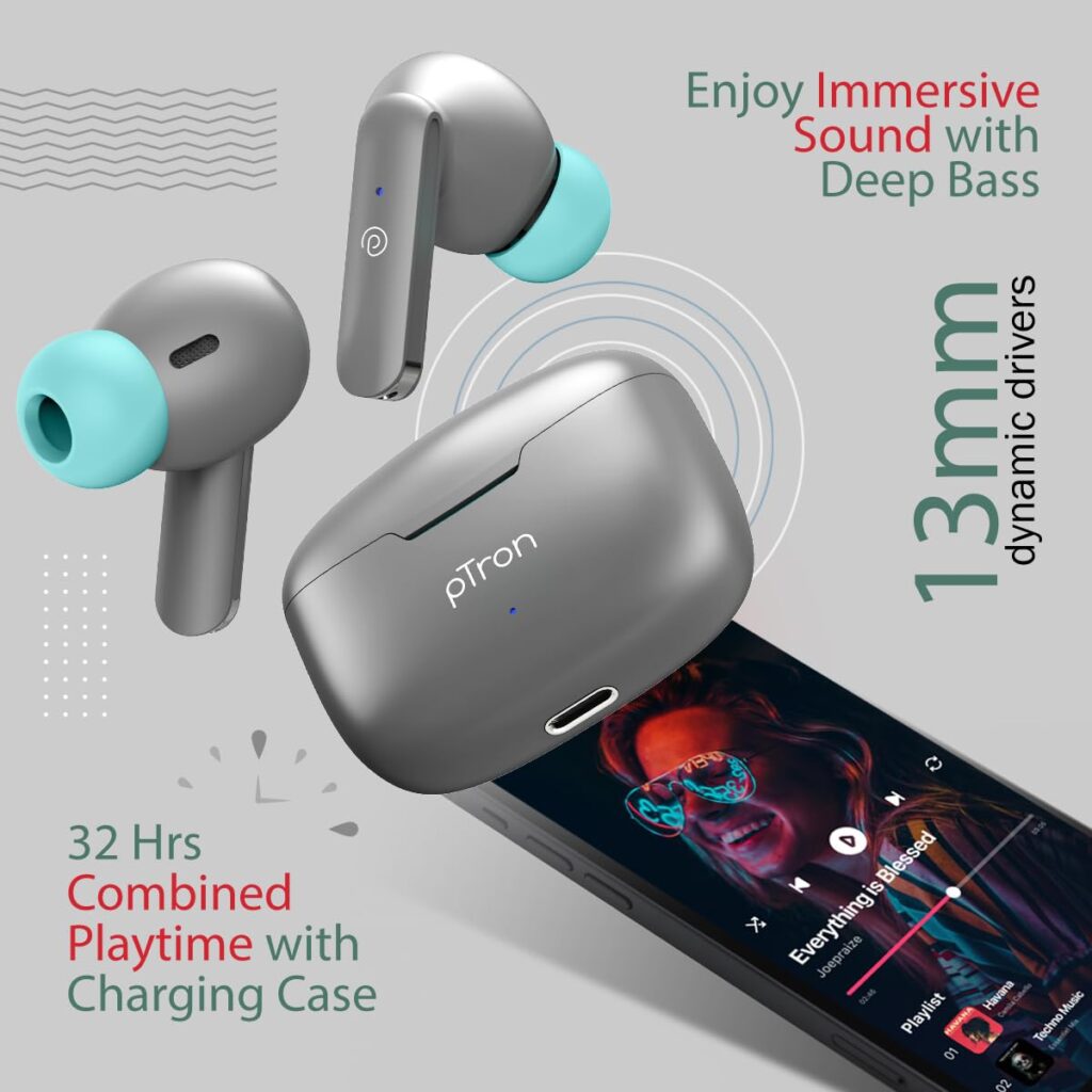 Experience Unmatched Audio Bliss with pTron Bassbuds Duo: Your Ultimate Wireless Companion